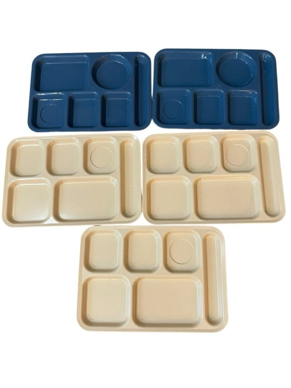 Lot of 5 Silite Divided Cafeteria School Daycare Food Tray Plates Melamine
